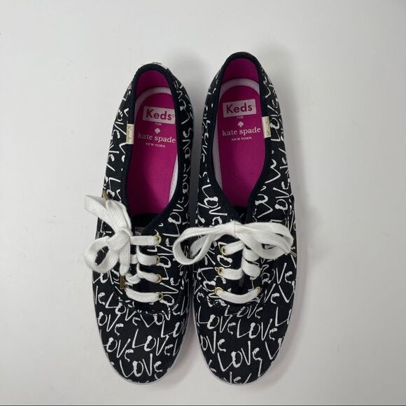 Kate Spade New York KEDS Sneaker Love Black White MISMATCHED Size 8.5Right 9Left - Picture 2 of 11